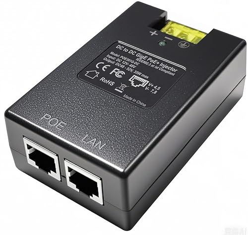 Gigabit DC PoE+ Injector | 12V 24V (12-48V) DC Input | 50V 30W DC PoE+ Out | DC-DC Convertor + 802.3 af/at Solar PoE Injector Adapter