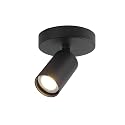 NatureLamp Black Ceiling Spotlight Indoor Adjustable 1-Light Track Lighting with Flexibly Rotatable Light Head for Bedroom, Kitchen, GU10 Bulb not