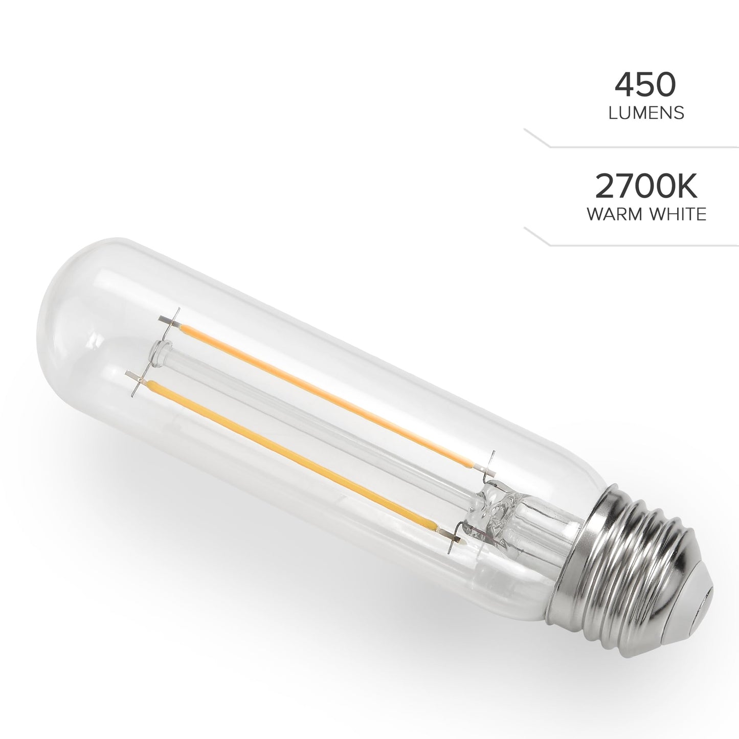 Maxxima T10 LED Tubular Filament Light Bulb, 450 Lumens 2700K Warm White