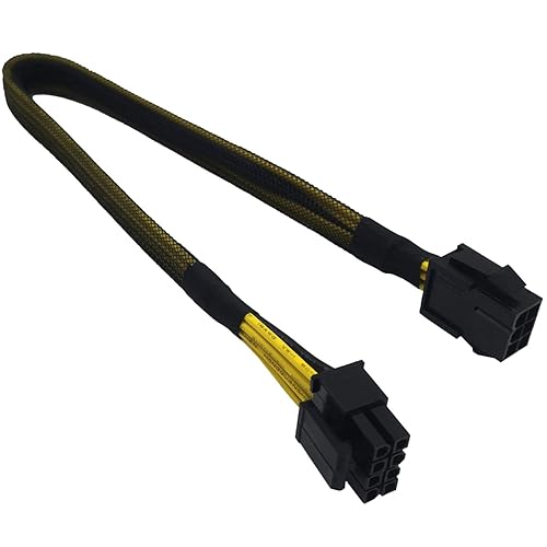 COMeap 6 Pin to 8 Pin CPU Power Adapter, 6 Pin Female to CPU 8 pin (4+4 Detachable) Male EPS-12V Converter Sleeved Cable 13-inch(33cm)