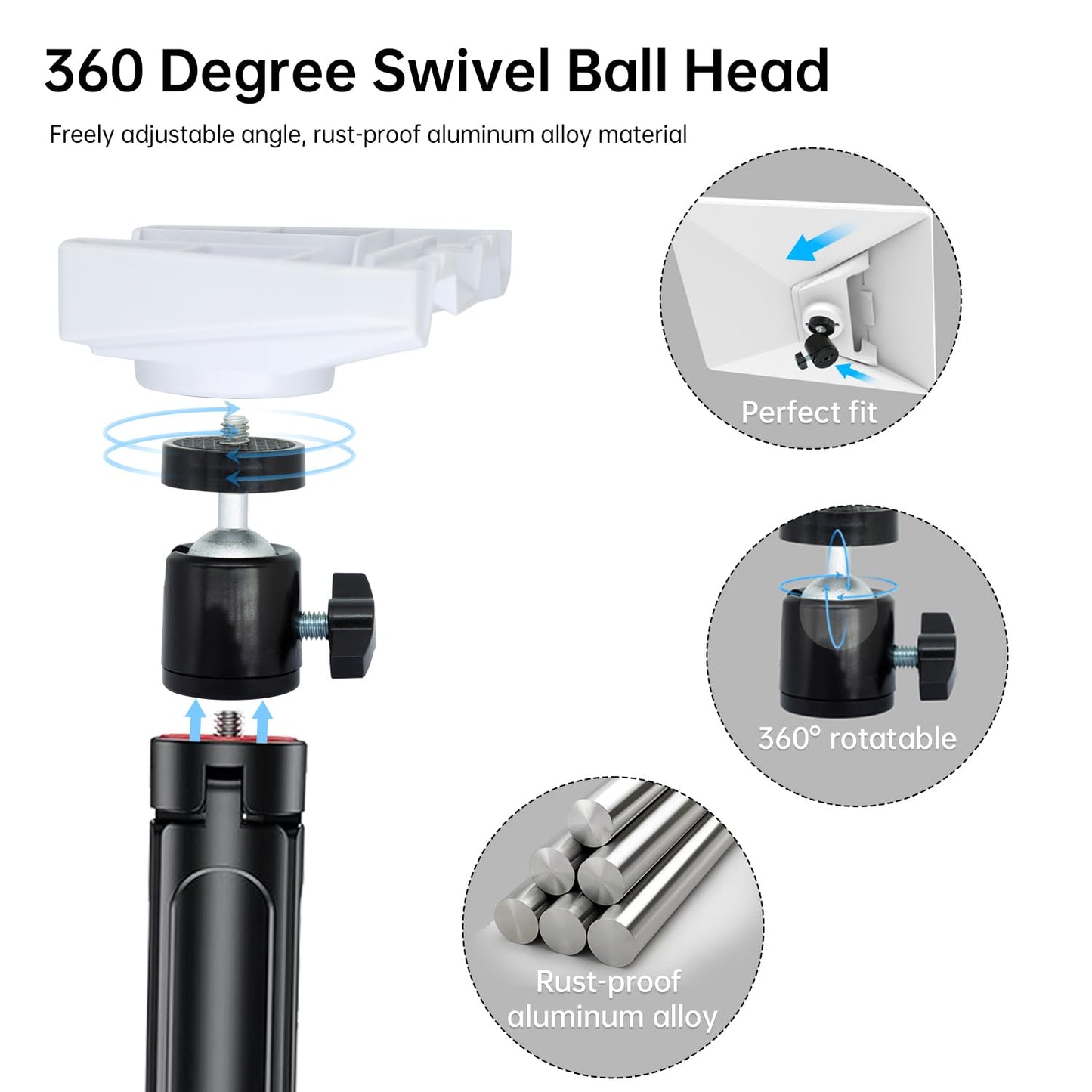 Haoyou New Version Starlink Mini Tripod Adapter Mount Compatible with 2025 Starlink Mini, with 360 Degree Swivel Ball Head and 1/4"-20 to 3/8"-16