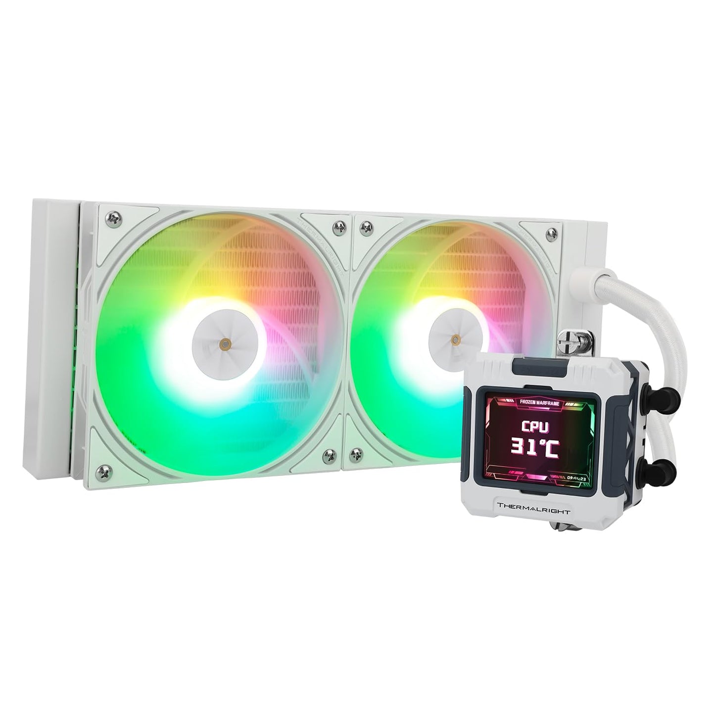 Thermalright FW240 Black CPU AIO Cooler,PC 240 Specification Water Cooler System,IPS LCD Screen with 320*240 Resolution,for AM5&Intel
