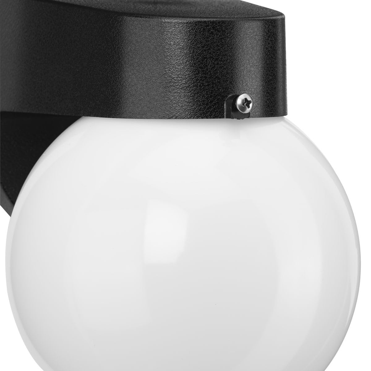 Progress Lighting Polycarbonate Outdoor 1-Light White Acrylic Shade Modern Outdoor Wall Light Textured Black