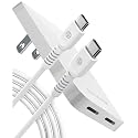 Flat 2-Port USB C Wall Charger, Ultra Slim Dual Power Adapter with Type-C Cable (20W) Fast Charging for iPhone 15, iPhone 16 Pro Max/Samsung Galaxy