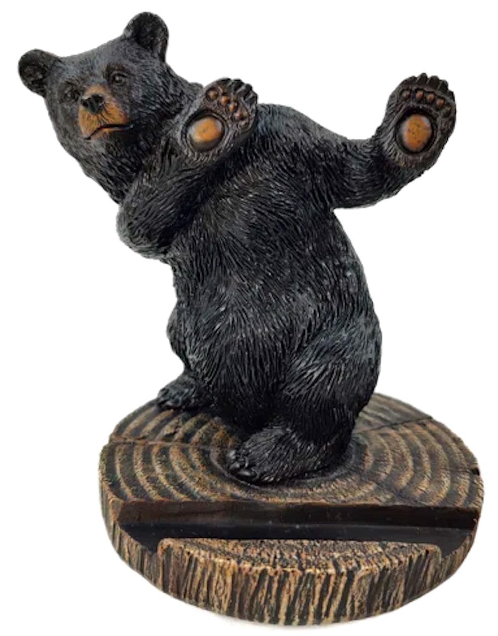 The Bridge Collection 5" Black Bear Cellphone Stand - Black Bear Decor for Cabin, Mountain, Camping Decor for Home- Phone Stand