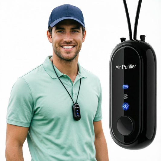 HAIEGACR S25 Pro Wearable Air Necklace, Personal Air Necklace Around The Neck, Travel Size Air Necklace?Black?