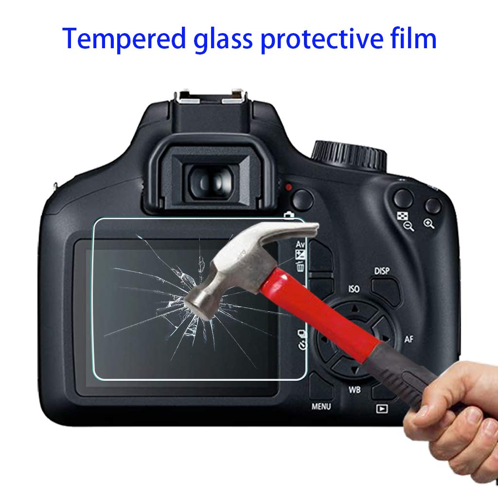 HUIPUXIANG Screen Protector for Canon EOS Rebel T7 T6 T5(2000d 1300d 1200d) DSLR Camera(for accessories), [3 Pack] 0.3mm 9H Hardness Tempered Glass