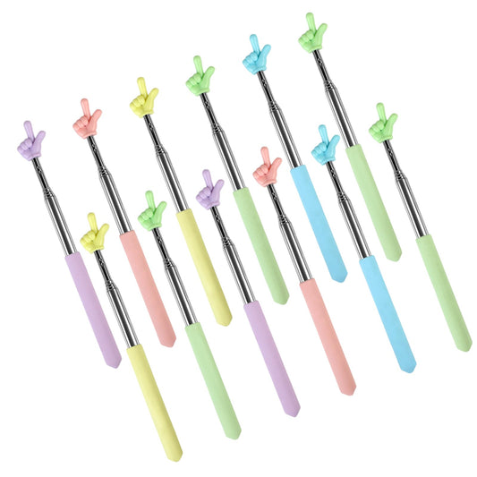 Azureal 12PCS Pointer Finger Stick, Extendable Colorful Finger Pointer Stick, Mini Retractable Teacher Pointer for Presentation, Whiteboard