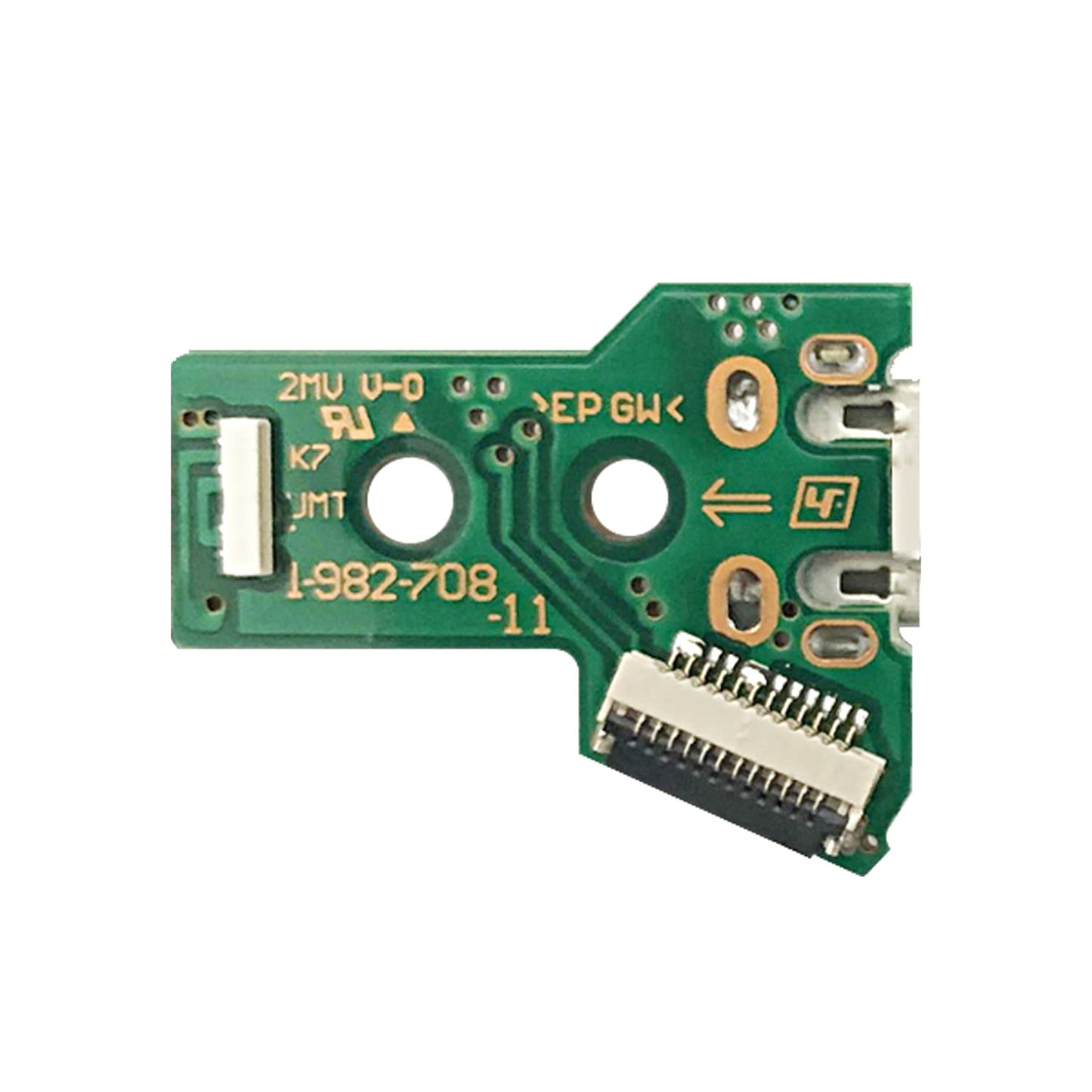 FainWan 2pcs J-D-S-055 Replacement Charging Port Assembly 12 Pin for PS4 DualShock 4, Micro USB Adaptor Charger Socket Board Connector Module