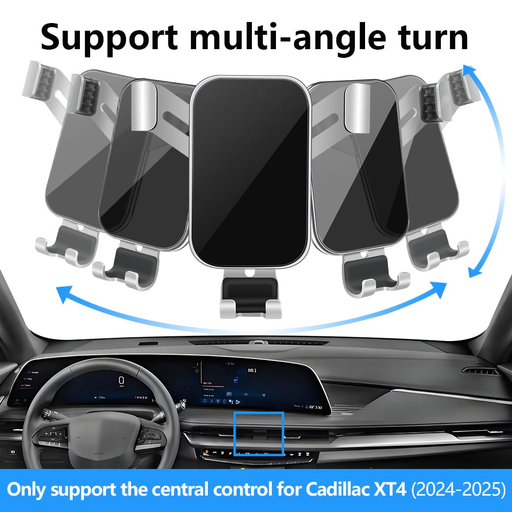 LUNQIN Car Phone Holder for Cadillac XT4 2024 2025 Auto Interior Accessories Best Cell Phones Mount Cellphone Mobile Cradle Charging Navigation
