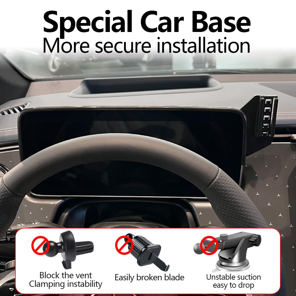 LUNQIN Car Phone Holder Mount for Mercedes Benz EQE 2023 2024 2025 Sedan SUV Auto Accessories Navigation Screen Bracket Interior Decoration Mobile