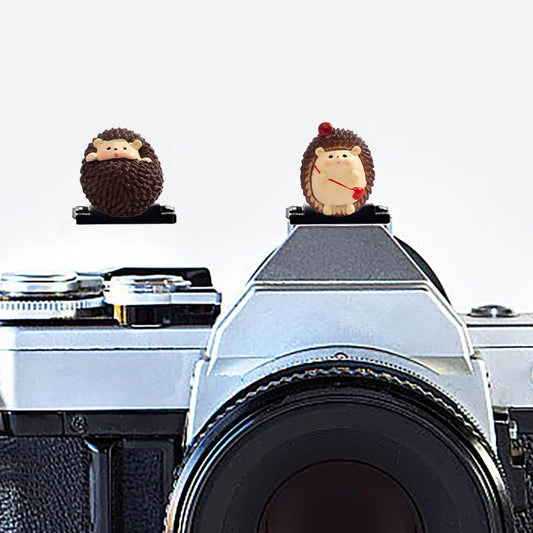 Camera Hot Shoe Cover, Cute Hot Shoe Cap, Hot Shoe Protector Compatible with Sony Fujifilm Fuji Canon Nikon Pentax Leical Panasonic (2pcs Hedgehog)