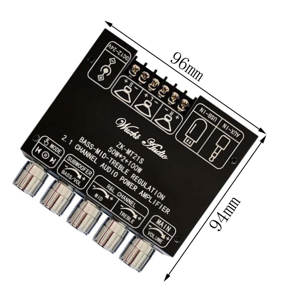 ZK-MT21S 2.1 Channel Audio Amplifier Module Subwoofer Midrange Treble