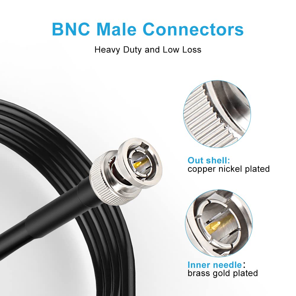XRDS HD-SDI Cable 100FT & 75 Ohm BNC Male to BNC Male Video Coaxial Cable for CCTV System