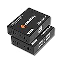 J-Tech Digital USB 2.0 Extender Over Single Cat5e/6 Ethernet 164ft, 4-Port USB 2.0 Hub for Webcam Keyboard Mouse Printer, Plug and Play for Windows