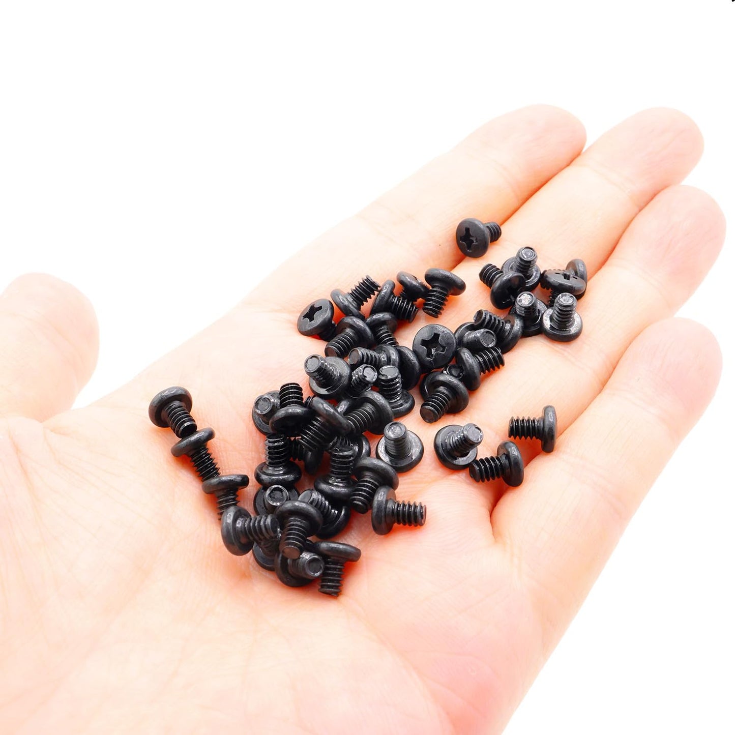 50pcs Hard Drive Screws 3.5 inch,Stainless Flat Phillips Head HDD 6#-32 x 1/4" Mounting Screw for Computer PC Laptop Case,3.5" Black