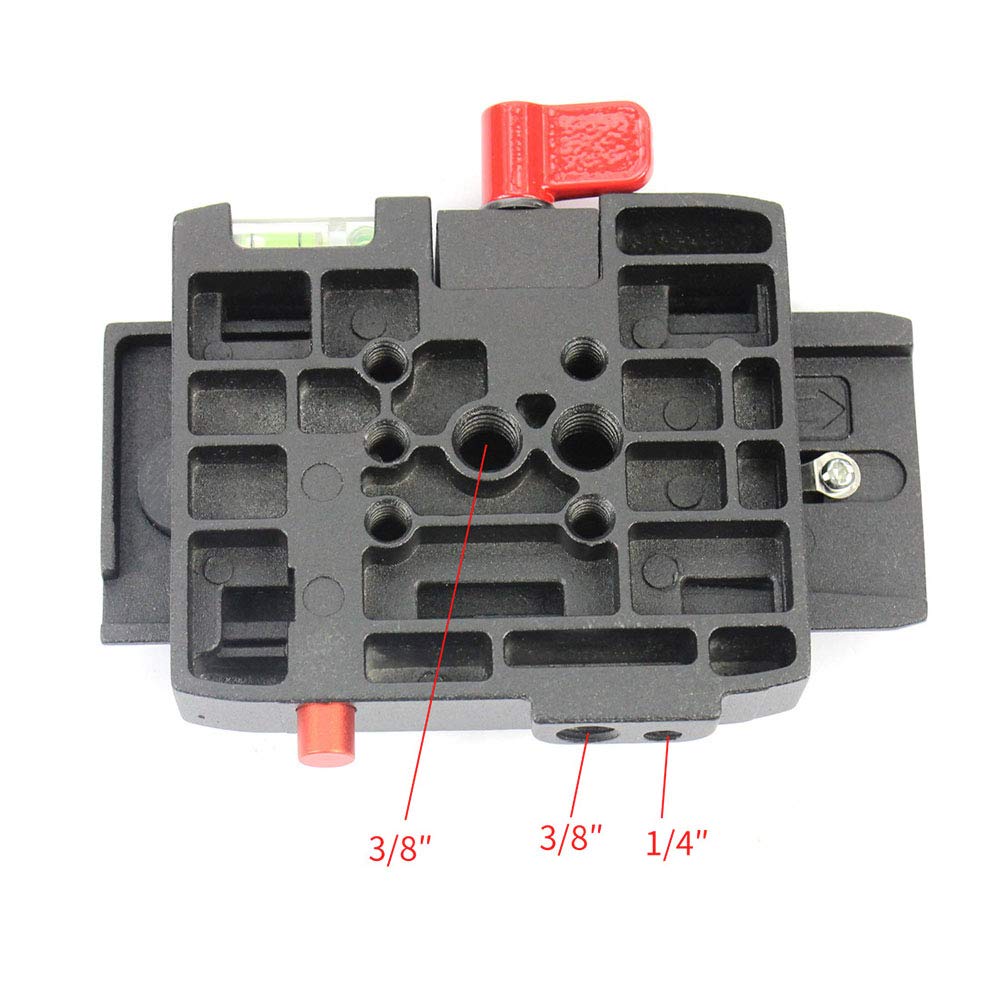AngelReally P200 Quick Release Plate - Camera Tripod Base Plate with QR Clamp Adapter with 1/4" and 3/8" Screw Hole Compatible for Manfrotto 500AH