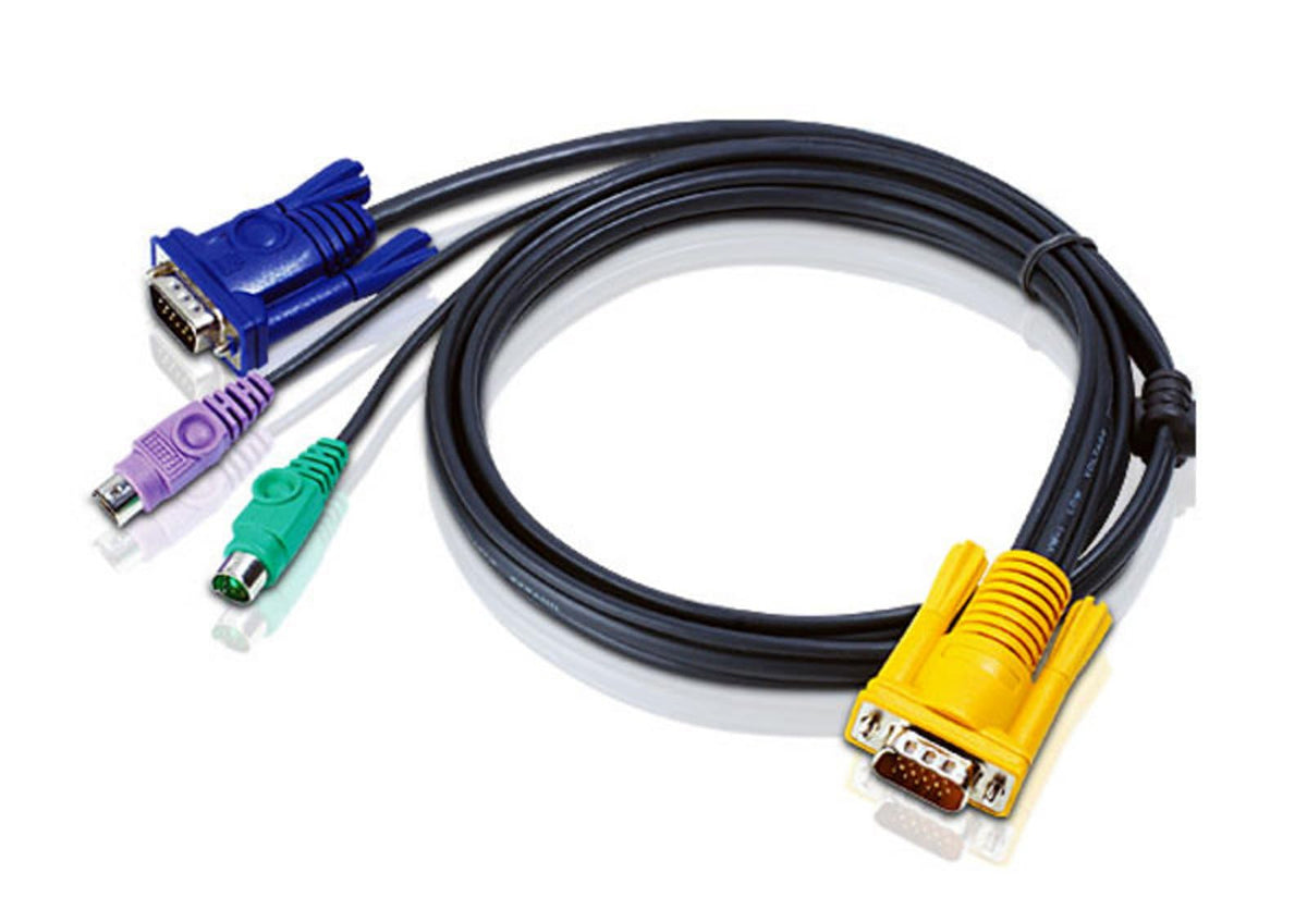 ATEN PS2 KVM Cable, SPHD-15 Male to VGA and PS2, 2L5206P, 20 Feet