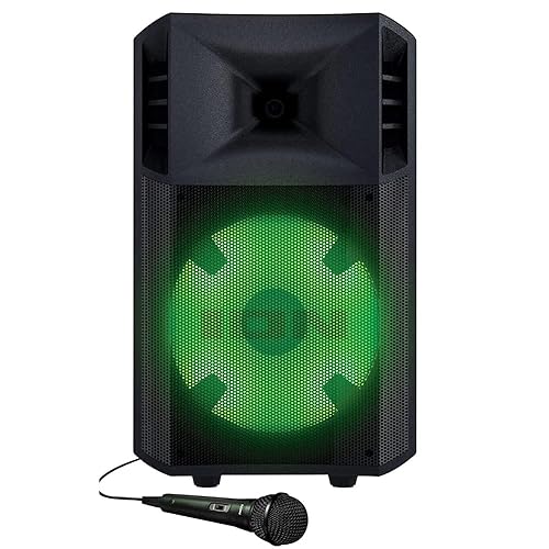 ION Audio - Power Glow 300 Rechargeable Battery Powered Bluetooth Speaker System with LED Lights and Built-in Handles and Wheels, 300-Watt Sound