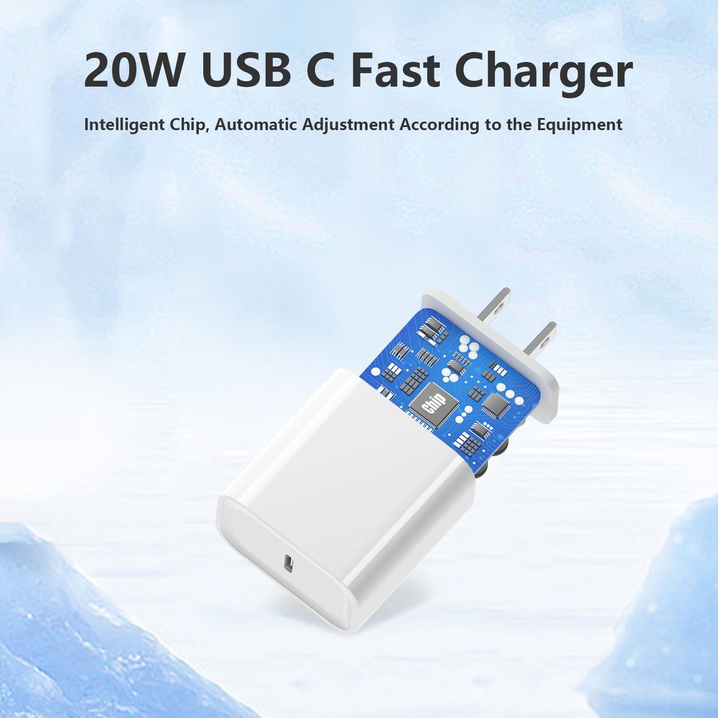 USB C Charger Block for Apple iPhone Air 17 16 15 14 13 12 11 Pro Max, 20W USBC Fast Charging Cube Plug Brick for Apple Watch iPhone iPad Airpods