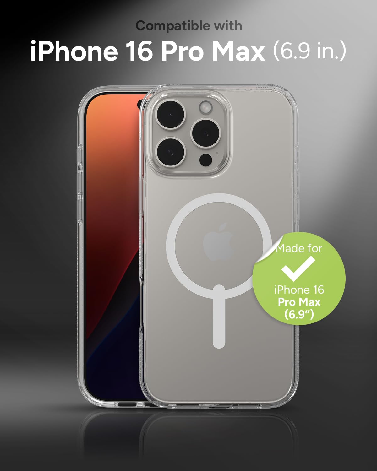 ZAGG Crystal Palace Snap Case for iPhone 16 Pro Max - Military-Grade 13ft Drop Protection, MagSafe Compatible, Crystal Clear, Anti-Yellowing