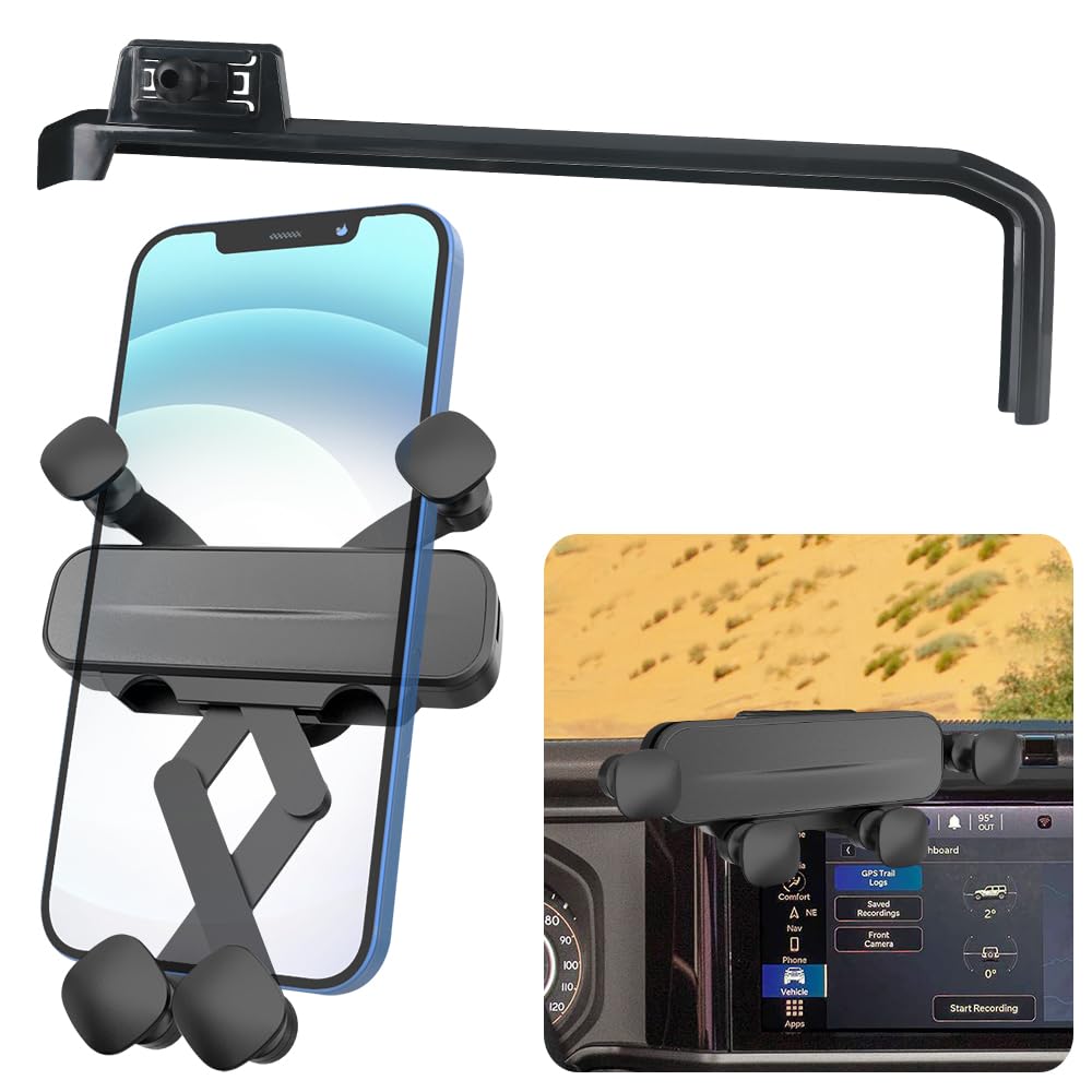 LUNQIN Car Phone Holder for 2024 2025 2026 Jeep Wrangler Auto Accessories Navigation Screen Bracket Interior Decoration Mobile Cell Phone Mount