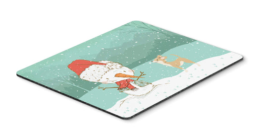 Caroline's Treasures CK2081MP Tan Chihuahua Snowman Christmas Mouse Pad, Hot Pad or Trivet for Home Office Gaming Working Computers Laptop Mouse