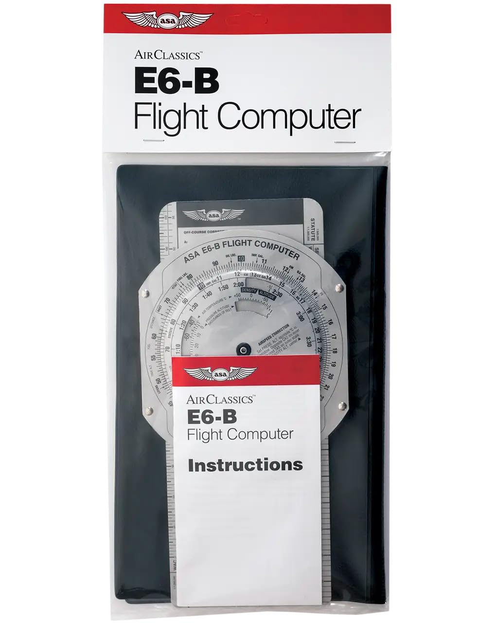 ASA Metal E6B Flight Computer - Professional Aviation Slide Rule, Durable Aluminum, FAA Test Approved, Precise Wind, Fuel & Navigation Calculations