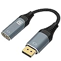 ConnBull DisplayPort to HDMI Adapter 8K, Uni-Directional DP 1.4 to HDMI 2.1 Screen (Male to Female) Cable Support 8K@60Hz/4K@120Hz Display for HP
