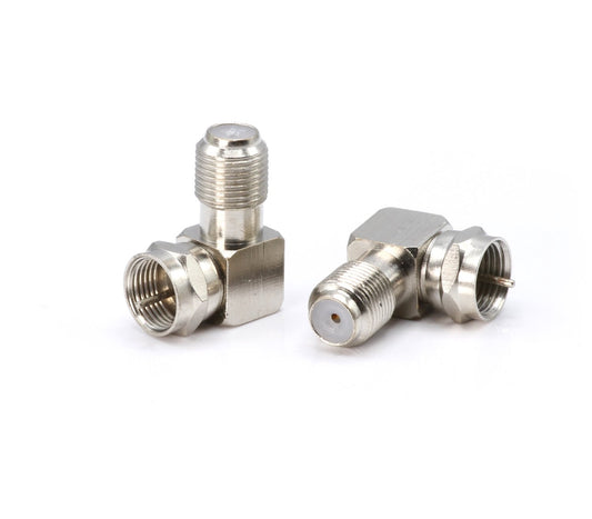 THE CIMPLE CO 90-Degree Coaxial Cable Connectors for Angles, Corners, and Equipment Mounting - Right-Angle F-Type Adapters for Coax Cables and Wall