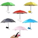 Wzttdm 6Pcs Phone Umbrella, Sun Shade with Suction Cup Stand, Outdoor Mobile Holder with Adjustable Piggy Suction Cup