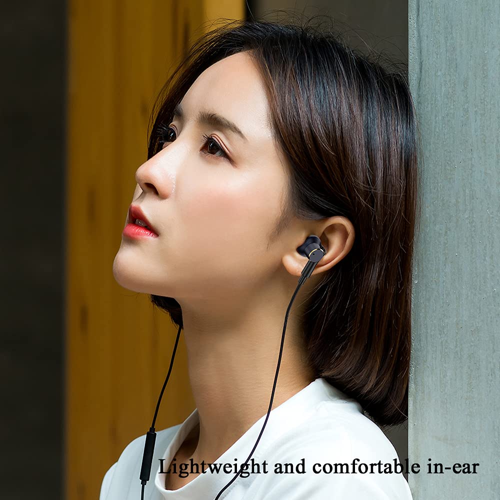 Wired Headphones with [Four Speakers], high-Fidelity Noise-Cancelling Stereo subwoofer Earbuds with Microphone,Universal 3.5mm Plug Earphones…
