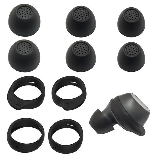 Ear Hooks & Ear Tips for Samsung Galaxy Buds FE - 5-Pair Replacement Earbuds Tips & Accessories (3 Tips L/M/S + 2 Hooks), Case-Compatible Secure Fit…