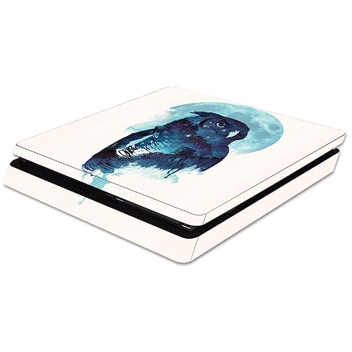 MightySkins Skin Compatible with Sony PS4 Slim Console - Midnight Owl | Protective, Durable, and Unique Vinyl Decal wrap Cover | Easy to Apply