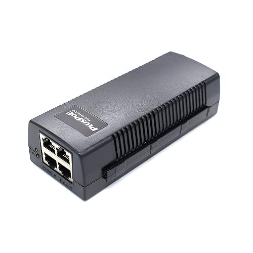 PLUSPOE 48 Volt Power Over Ethernet PoE Injector Adapter with 2-Ports PoE Out Max 48 watts for 2 IP Cameras, VOIP Phones or Access Points and Other