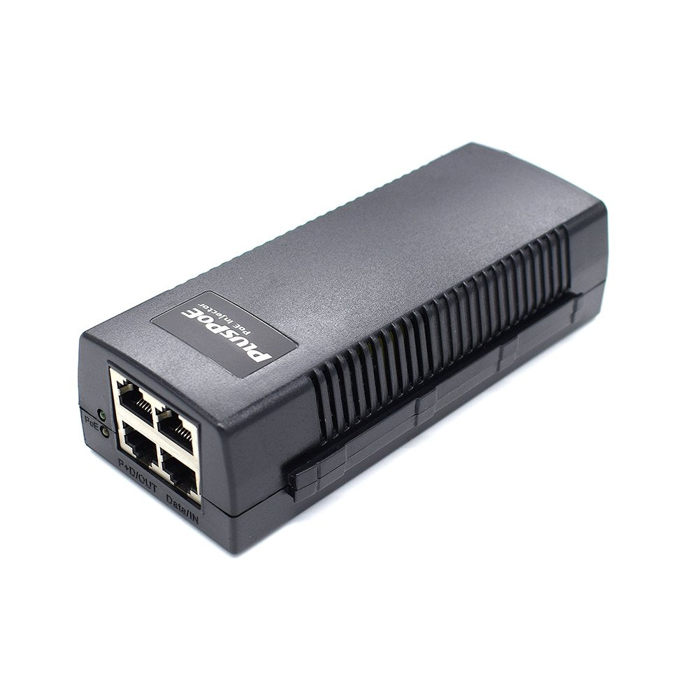 PLUSPOE Dual Ports Gigabit Power Over Ethernet Injector Adapter (35 Watts Max) with 2 PoE for IP Cameras, VOIP Phones or Access Points and Other