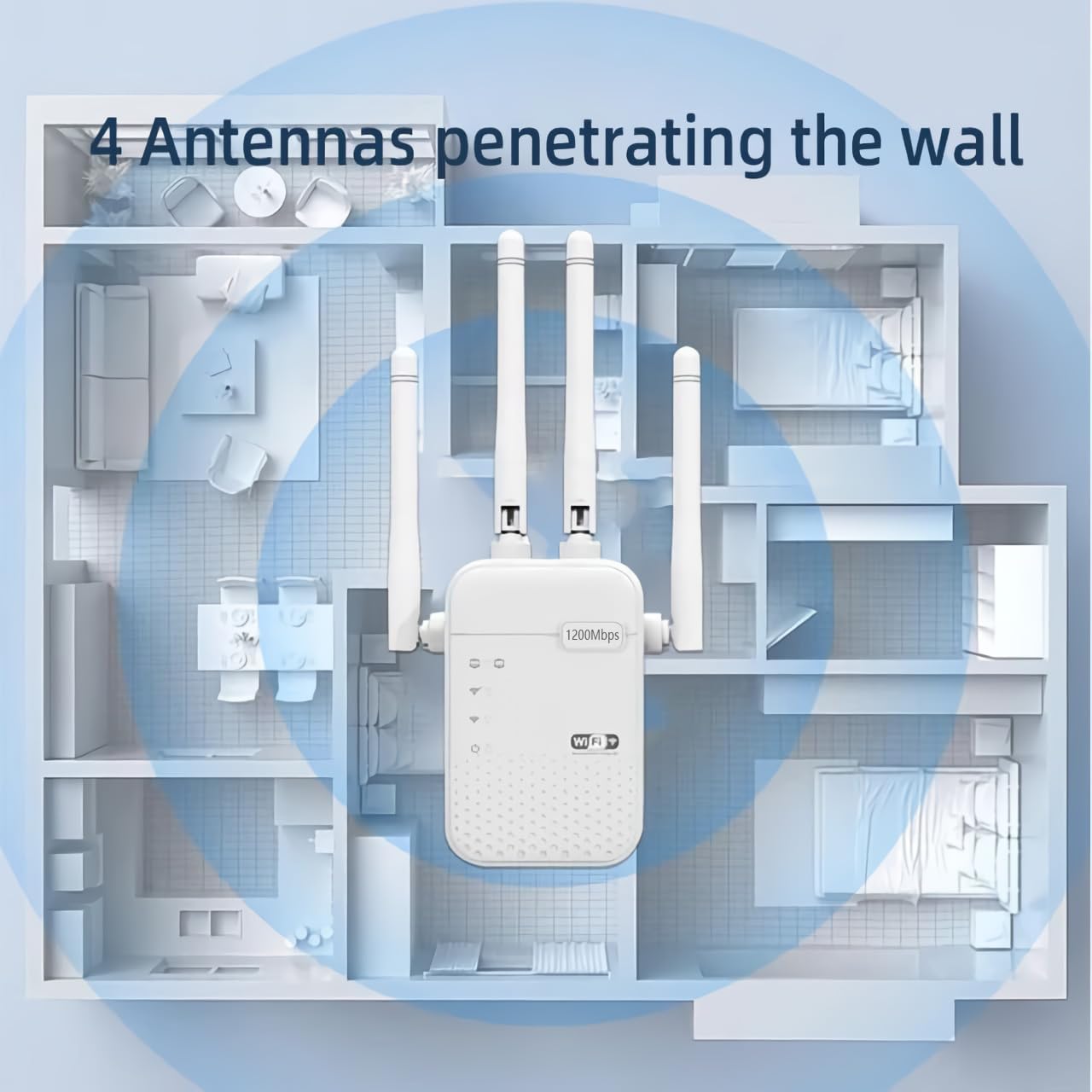 Net Booster, Netboost pro WiFi Extender 2024, Signal Booster Repeater for Home & Outdoor, WiFi Range Extender 1200Mbps(8999sq.ft),WiFi 2.4&5GHz Dual