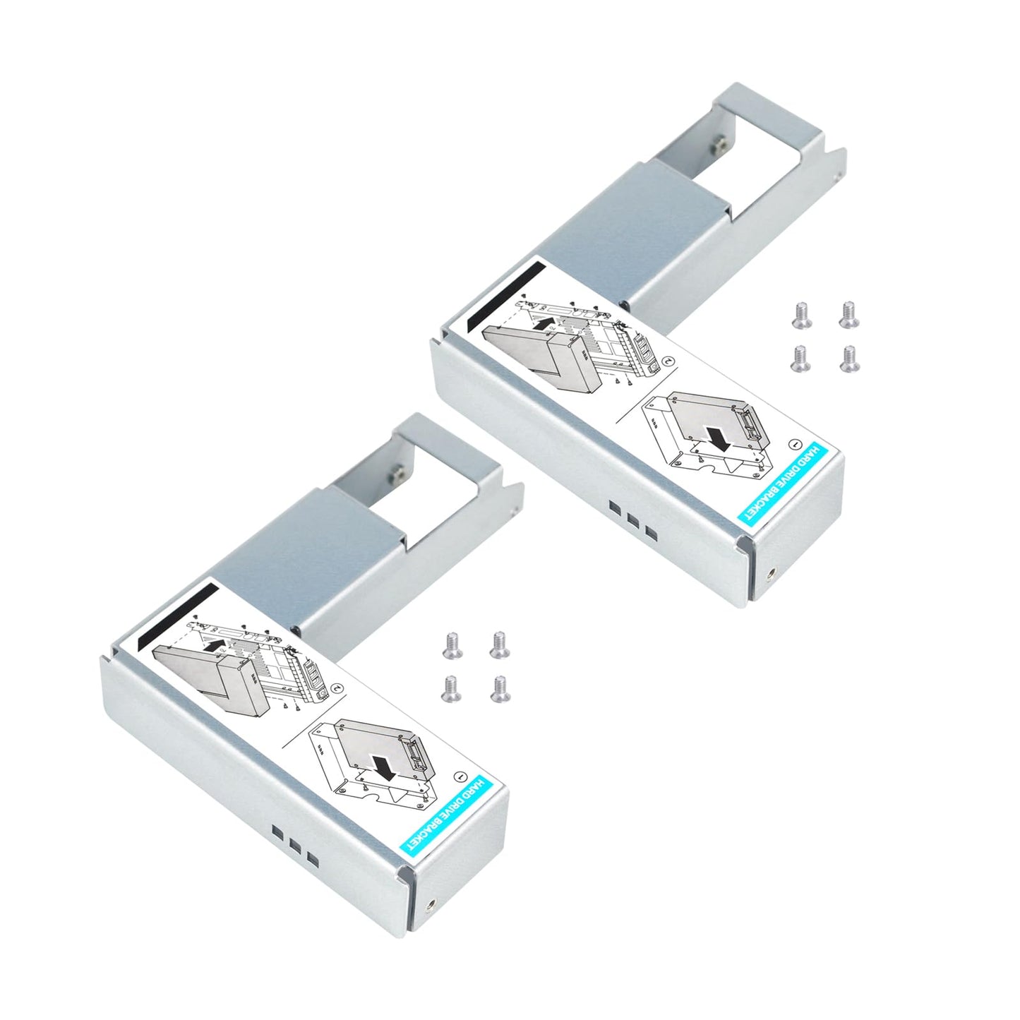 Pack-2 9W8C4 Y004G WWGPK SSD Adapter Bracket Compatible for 3.5" X7K8W KG1CH T440 R530 R540 R440 R740 R730 R430 SAS SATA Hard Drive Tray Caddy
