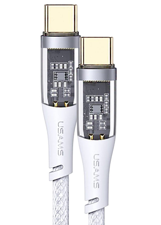 USAMS 100W USB C to USB C Cable 4ft, Type C Charger 5A Fast Charging Cable, USBC to USBC Cord Compatible with MacBook Pro 2021, iPad Pro 2021, iPad
