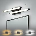 Bathroom Vanity Light Bar, 24 Inch Modern Black LED Vanity Light, 18W 3 CCT 3000K 4000K 6000K Dimmable Hardwired Bathroom Light Fixtures Over Mirror