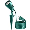 AizzKry Outdoor Spotlight Plug in, Weather Resistant, Heavy Duty Stake, Landscape Light for Yard, Flag, Holiday Decor, 6FT Cord, 120V 300LM 5000K