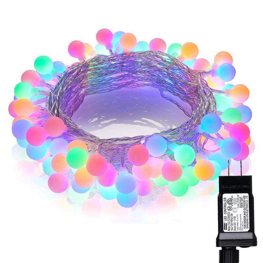 LYHOPE LED Globe String Lights, 33ft 100 LED Indoor String Lights 8 Lighting Modes with Timer, UL Listed 30V Low Voltage Globe String Lights