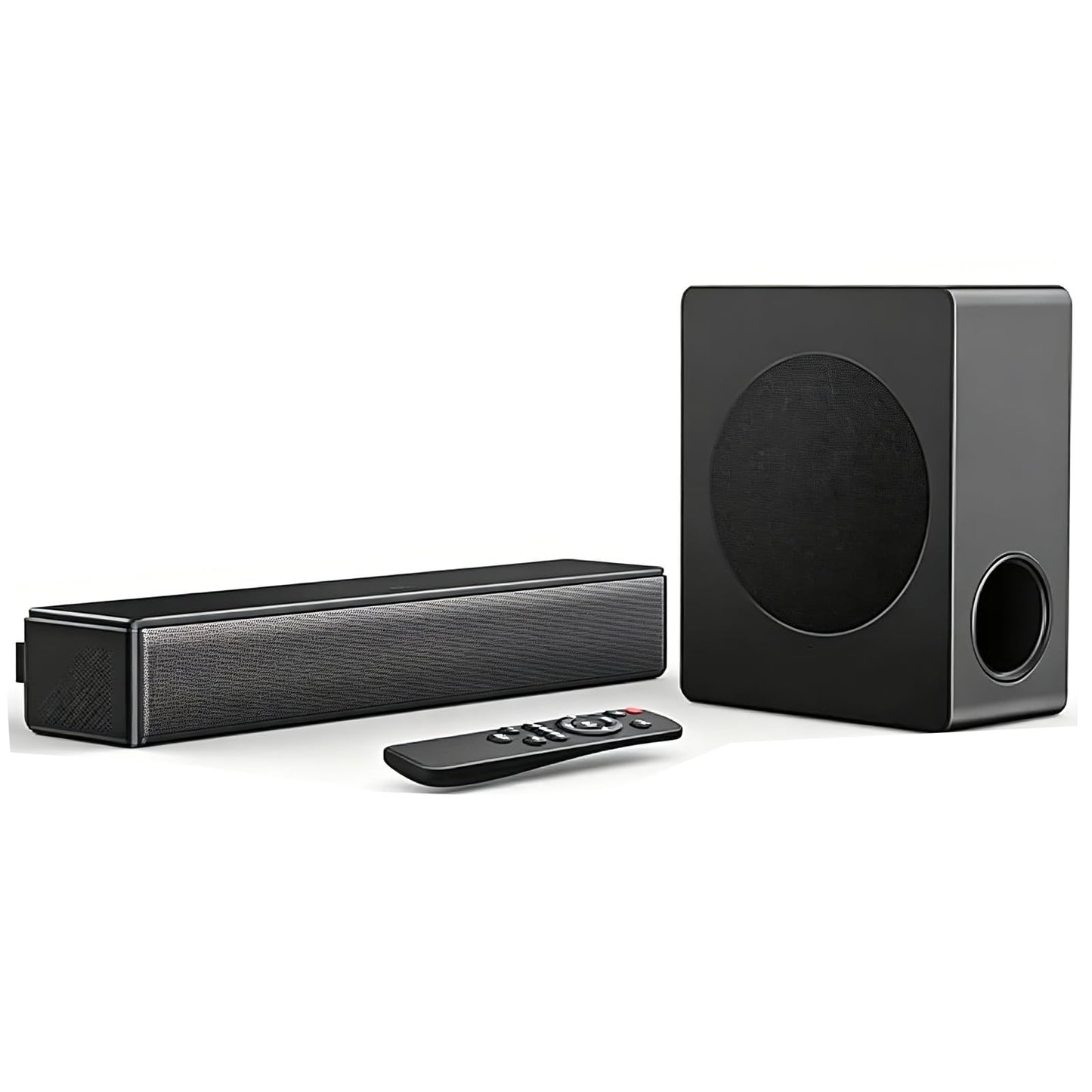 GEOYEAO Sound bar with subwoofer, 100W 2.1 ch soundbar w/Dolby Atmos Surround Sound System, 3D Bass Adjustable Home Theater Bluetooth TV Speaker