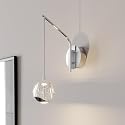 Lucande 13" Chrome Hanging Wall Sconce Vintage, Integrated LED Bubble Glass Globe, Modern Art Deco Hanging Wall Light for Bedroom, Living Room