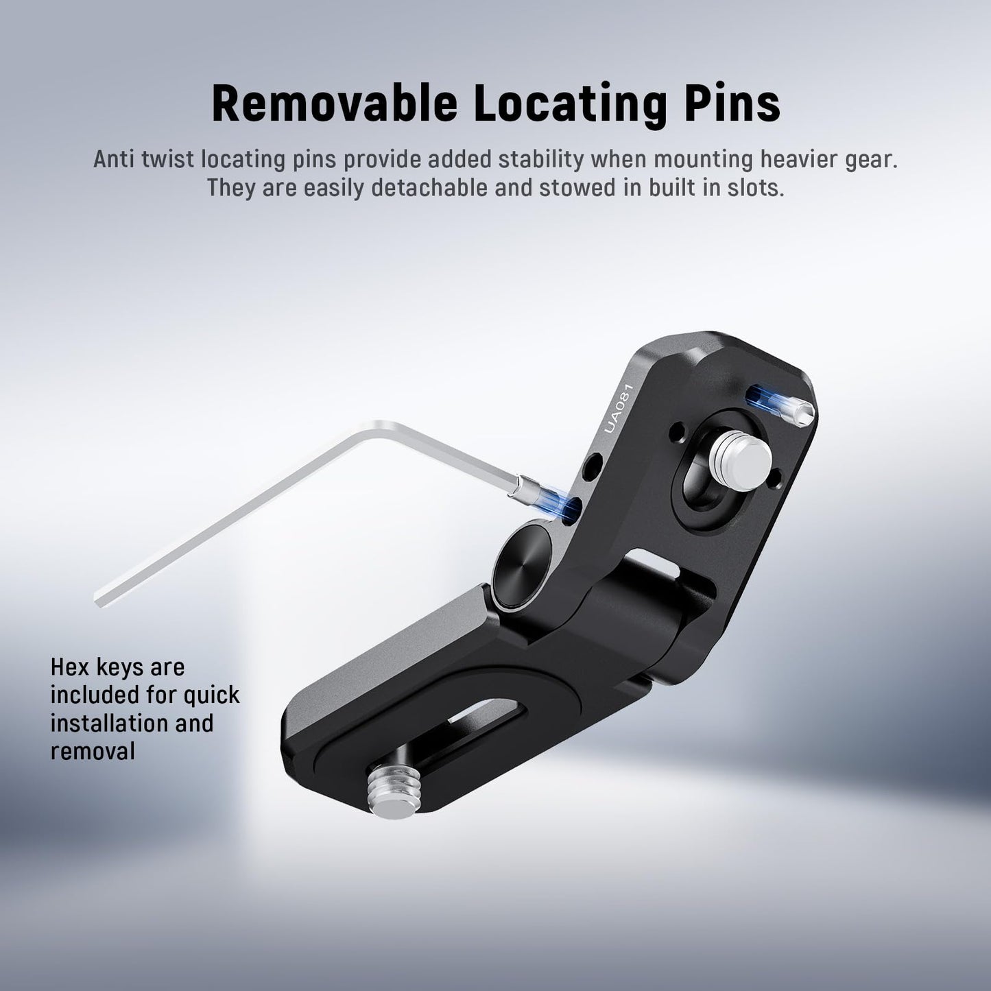 NEEWER Mini Foldable L Plate Accessory Mount Adapter with 1/4" Screws, Detachable Anti Twist Pin, Compatible with SmallRig Camera Cage, LED Light