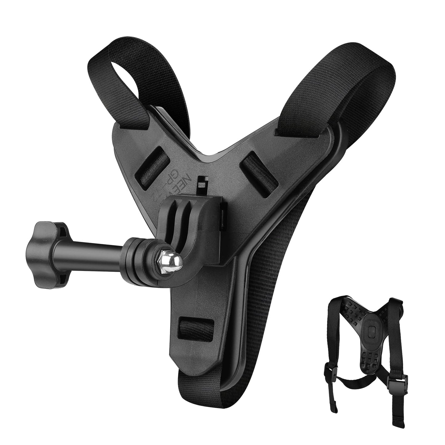 NEEWER Motorcycle Helmet Chin Camera Mount Strap, POV Vlog Accessories Kit for Video Recording Filming Compatible with GoPro Insta360 DJI AKASO Action