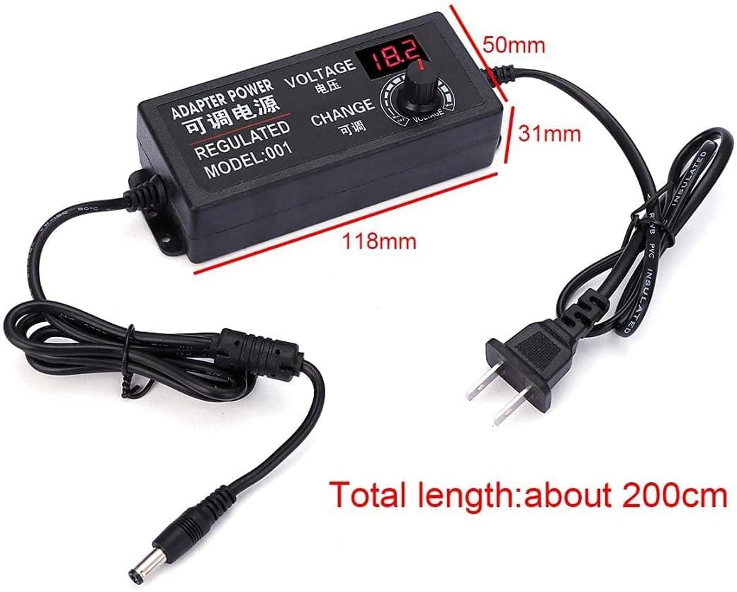 3V~12V 5A 60W Power Supply Adjustable DC 3V 5V 6V 9V 12V Universal Adjustable AC/DC Switching Power Adapter, 100V-240V AC to DC Converter with 14…