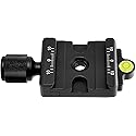 Desmond DAC-42 42mm QR Clamp 3/8" w 1/4" Adapter & Level Arca/RRS Compatible for Tripod Head Quick Release