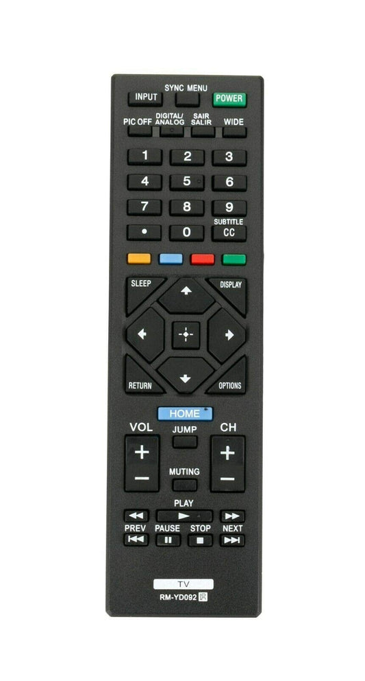 RM-YD092 Remote Control Replace for Sony TV KDL-32R421A KDL-50R450A KDL-40R380B