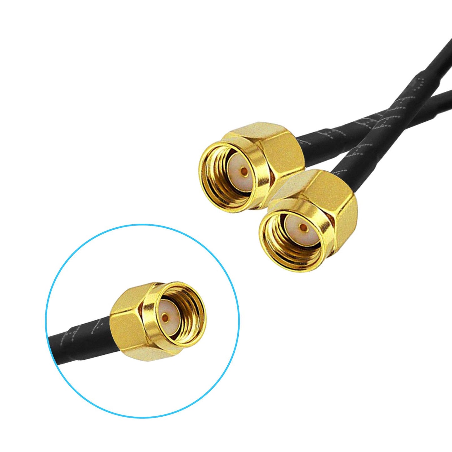 SEBIKAM WiFi Booster Antenna with RP-SMA Male Connector?Without Pin?,2.4GHz Magnetic Base 10ft Extension Cable for Wireless CCTV Security Camera Video